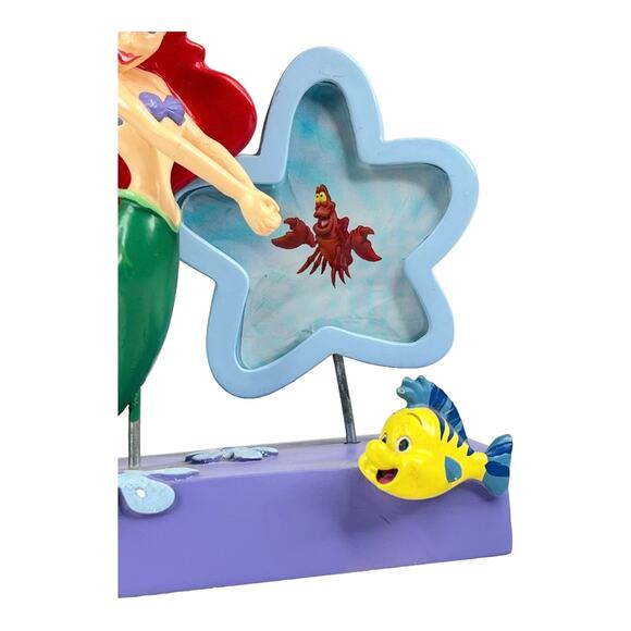Disney Princess ARIEL PHOTO FRAME FIGURINE 5" Sebastian Lobster Flounder Fish - Picture 3 of 8